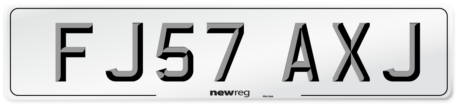 FJ57 AXJ Number Plate from New Reg